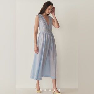 NWT Doen Victoria Icy Blue Maxi Dress